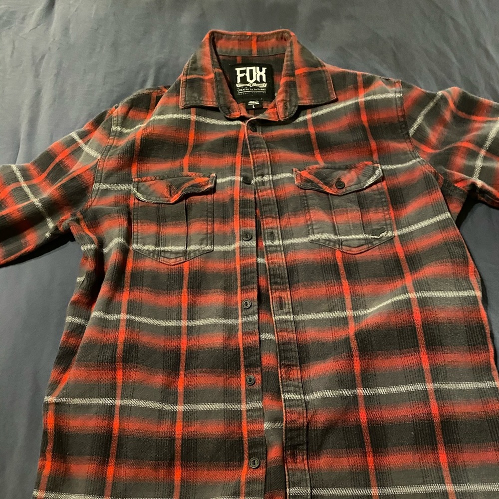 Fox large button down long sleeve shirt
